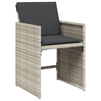 Set da Pranzo da Giardino 13pz con Cuscini Grigio in Polyrattan | homemem39