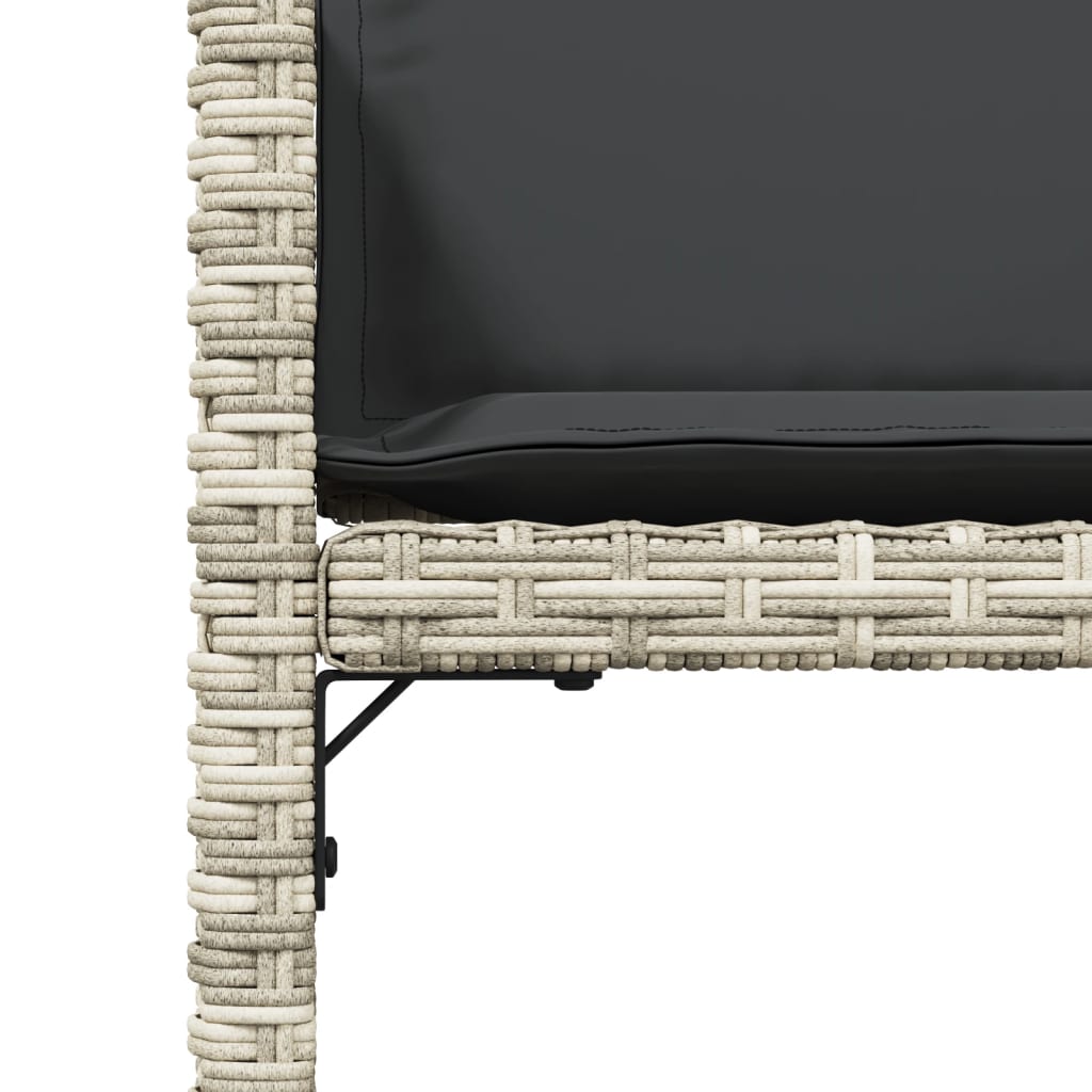 Set da Pranzo da Giardino 13pz con Cuscini Grigio in Polyrattan | homemem39