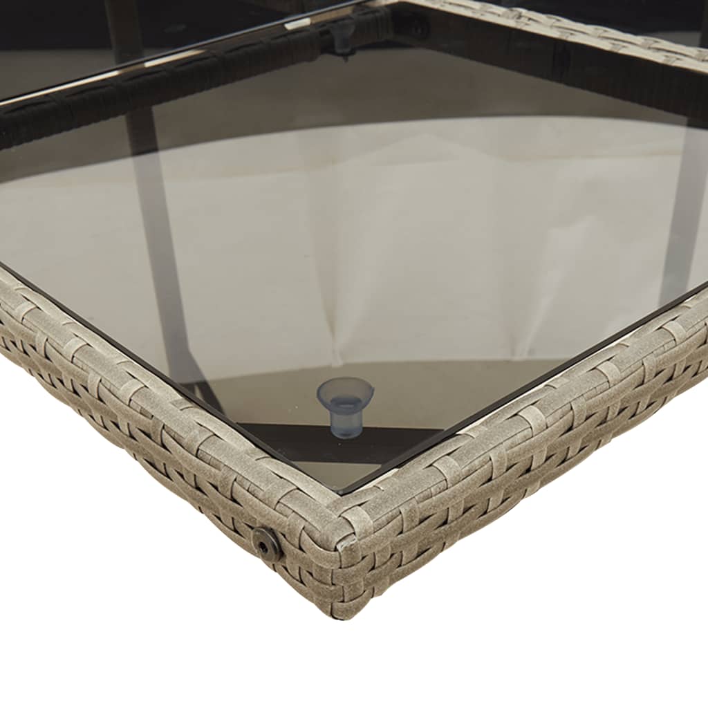 Set da pranzo da giardino da 13 pz con Cuscini in Polyrattan Grigio | homemem39