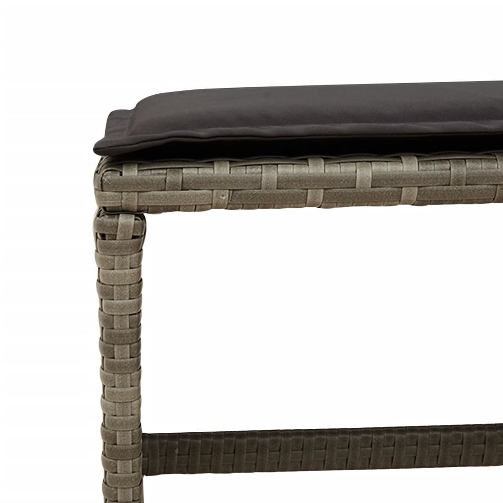 Set da Pranzo da Giardino 9 pz con Cuscini in Polyrattan Grigio - homemem39