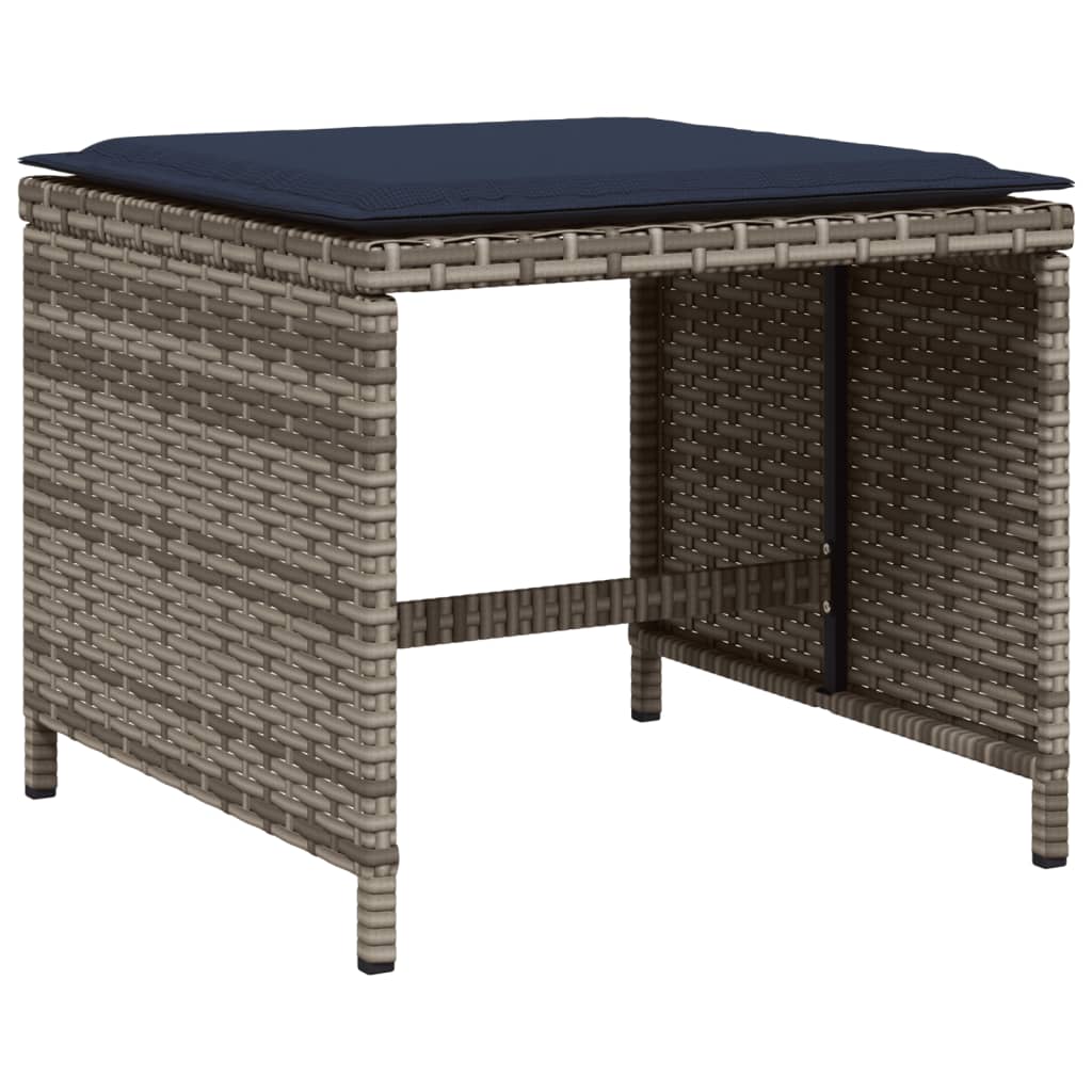 Set da pranzo da giardino da 9 pz con Cuscini in Polyrattan Grigio | homemem39