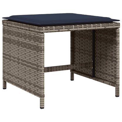 Set da pranzo da giardino da 9 pz con Cuscini in Polyrattan Grigio | homemem39