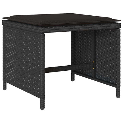 Set da Pranzo da Giardino 11 pz con Cuscini in Polyrattan Nero | homemem39