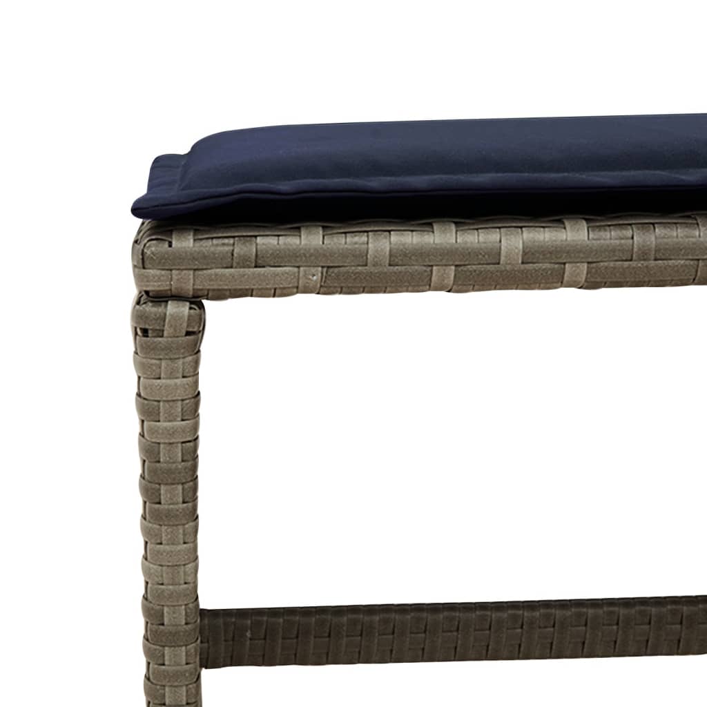 Set da pranzo da giardino da 11 pz con Cuscini in Polyrattan Grigio | homemem39