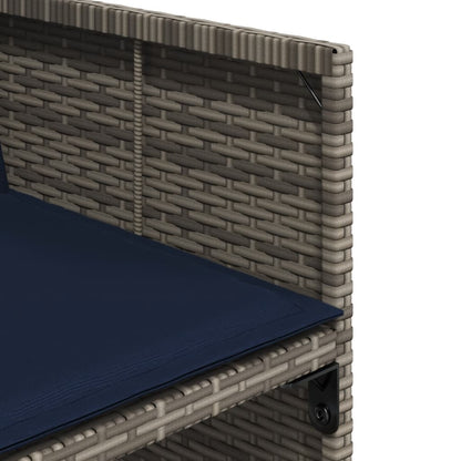 Set da pranzo da giardino da 13 pz con Cuscini in Polyrattan Grigio | homemem39