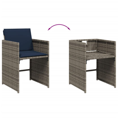 Set da pranzo da giardino da 13 pz con Cuscini in Polyrattan Grigio | homemem39