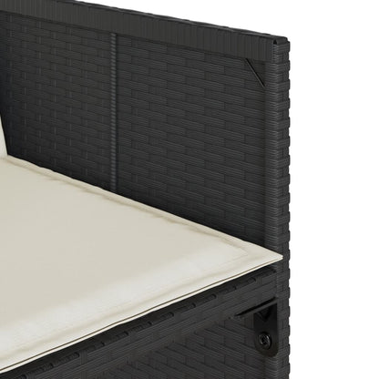 Set da Pranzo da Giardino 15 pz con Cuscini Nero in Polyrattan - homemem39