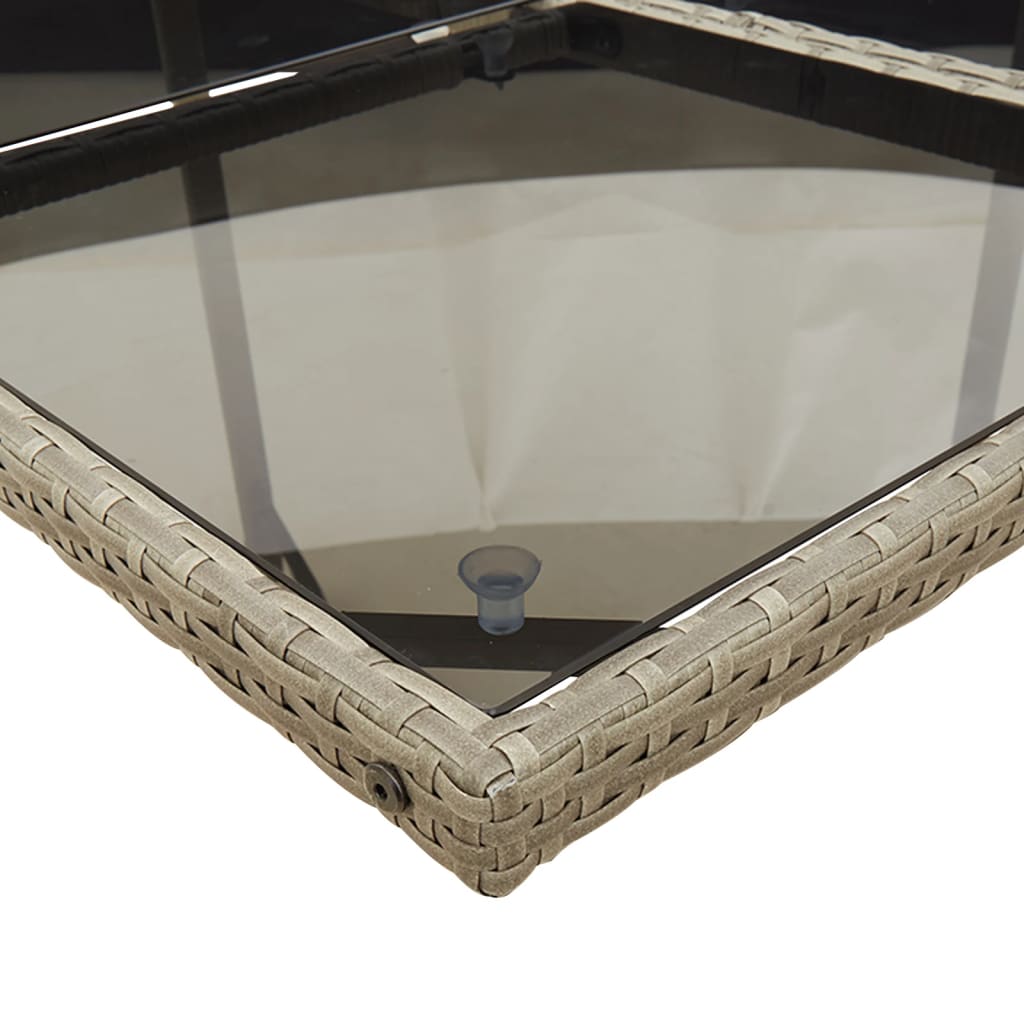 Set da Pranzo da Giardino 15 pz con Cuscini Grigio Polyrattan - homemem39