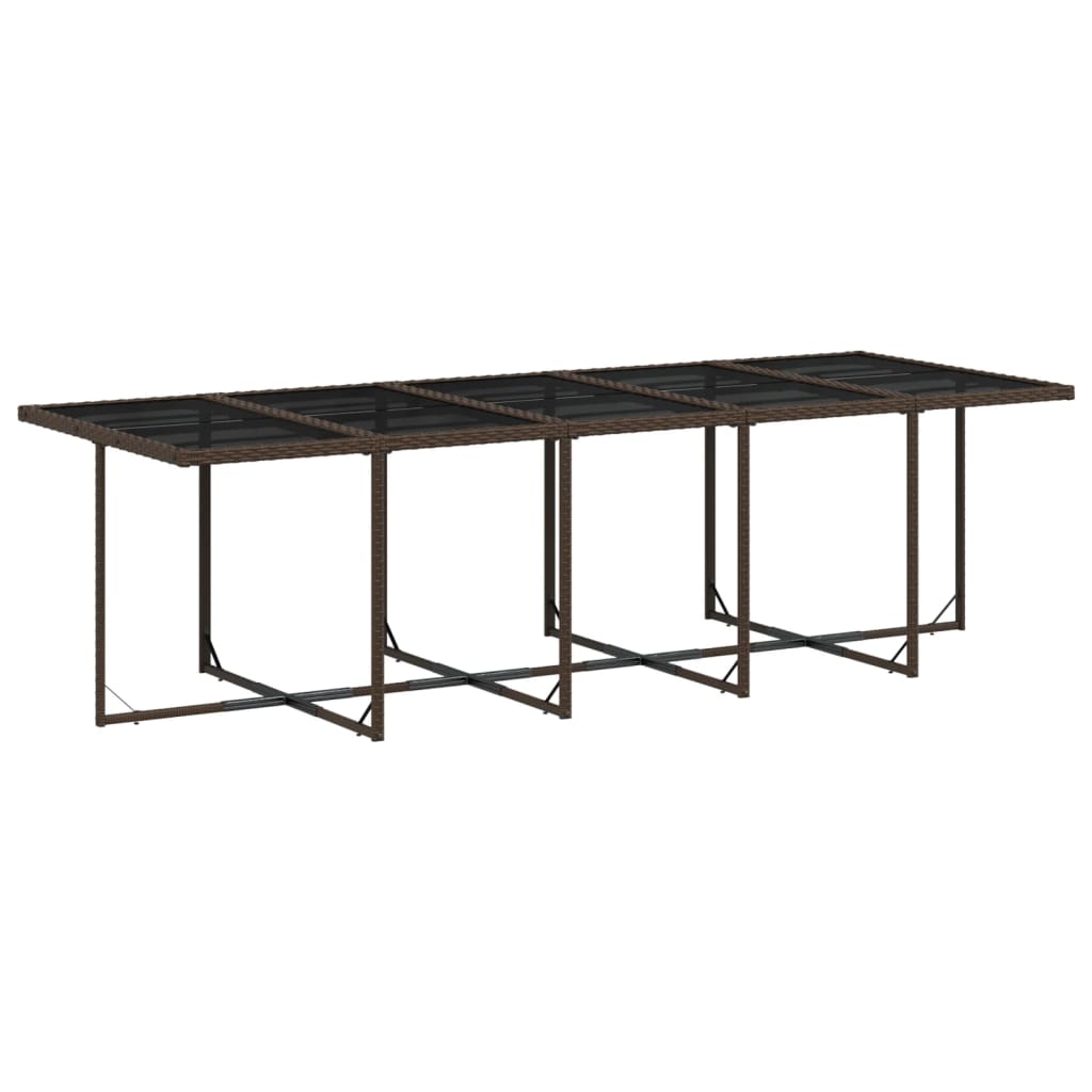 Set da Pranzo da Giardino 15 pz con Cuscini Marrone Polyrattan | homemem39