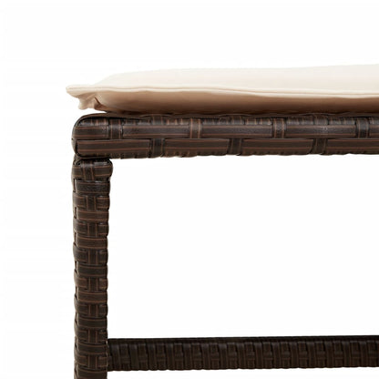 Set da Pranzo da Giardino 15 pz con Cuscini Marrone Polyrattan | homemem39