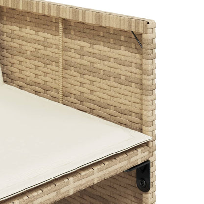 Set da Pranzo da Giardino 15 pz con Cuscini Beige in Polyrattan | homemem39
