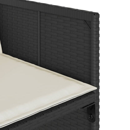 Set da Pranzo da Giardino 15 pz con Cuscini Nero in Polyrattan - homemem39