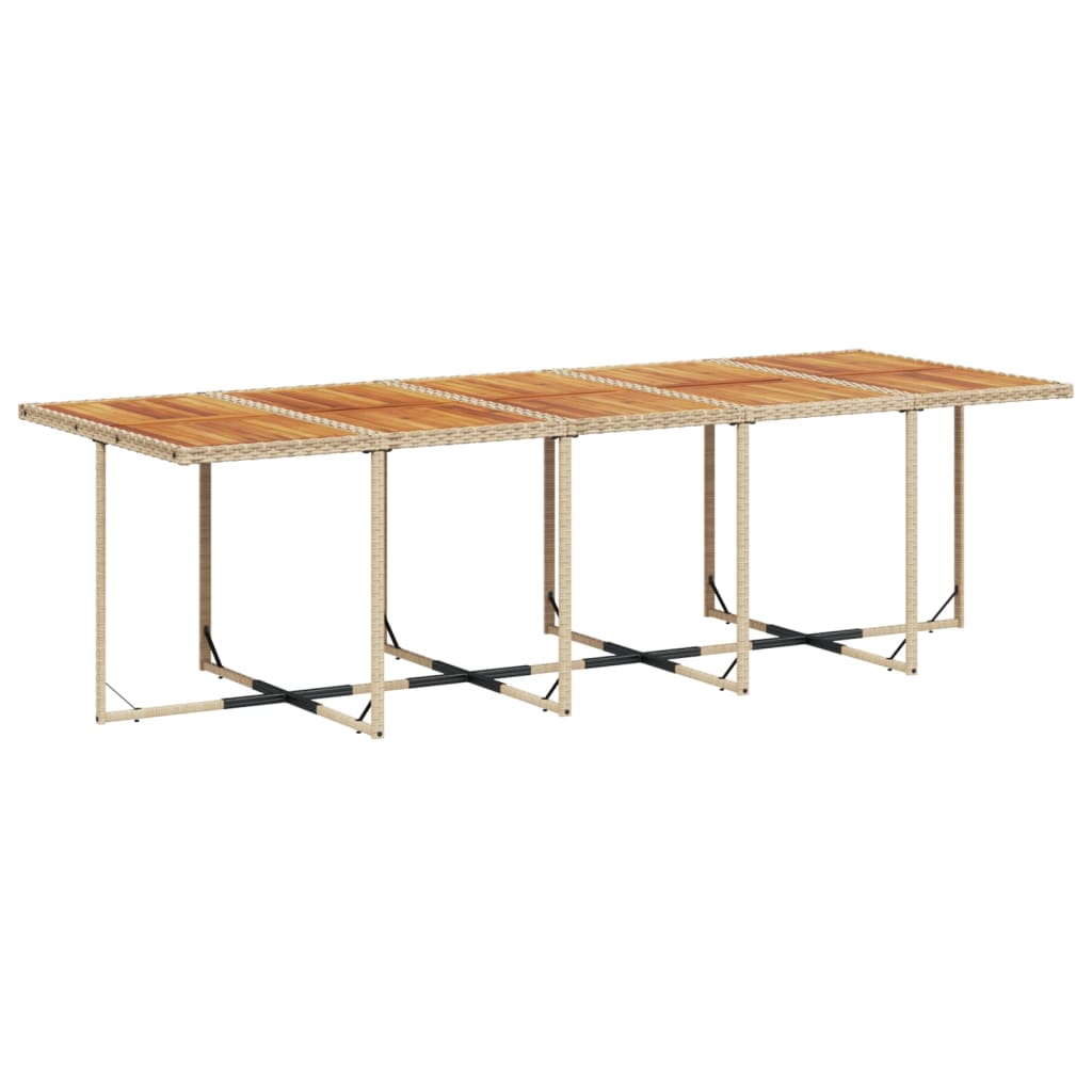 Set da Pranzo da Giardino 15 pz con Cuscini Beige in Polyrattan | homemem39