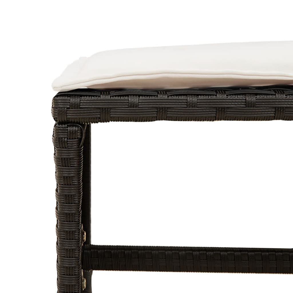 Set da Pranzo da Giardino 17 pz con Cuscini Nero in Polyrattan | homemem39