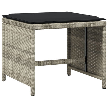Set da Pranzo da Giardino 17pz con Cuscini Grigio in Polyrattan | homemem39