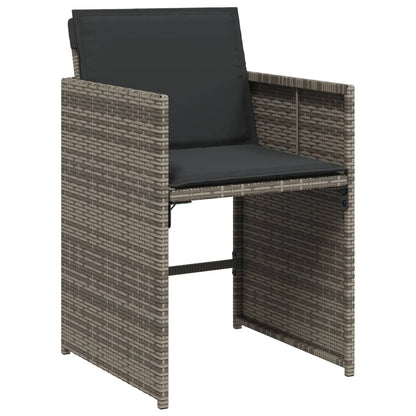 Set da Pranzo da Giardino 17pz con Cuscini Grigio in Polyrattan | homemem39