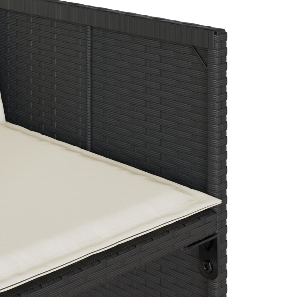 Set da Pranzo da Giardino 17 pz con Cuscini Nero in Polyrattan - homemem39