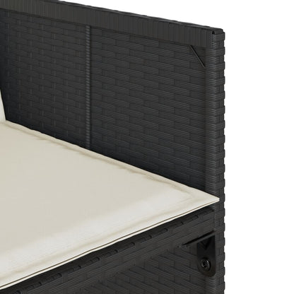 Set da Pranzo da Giardino 9 pz con Cuscini Nero in Polyrattan - homemem39