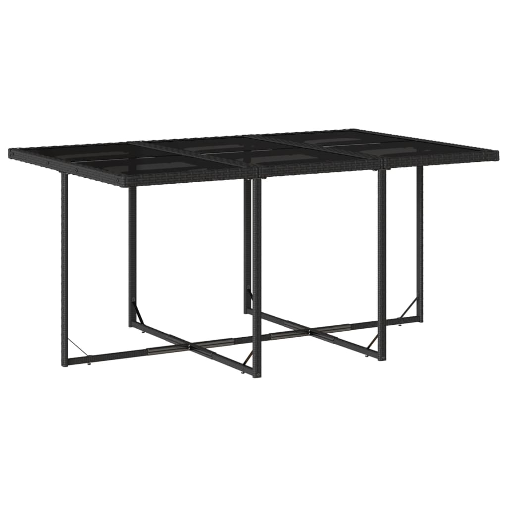 Set da Pranzo da Giardino 11 pz con Cuscini in Polyrattan Nero - homemem39