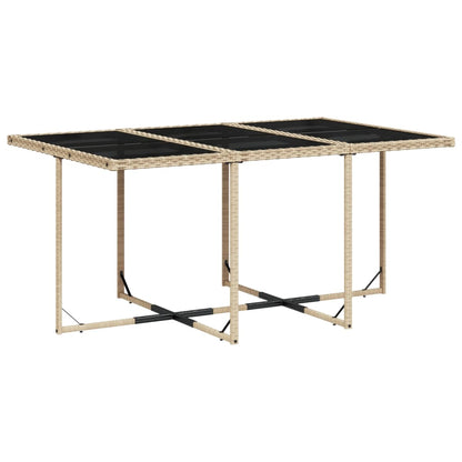 Set da Pranzo da Giardino 11 pz con Cuscini Beige in Polyrattan | homemem39