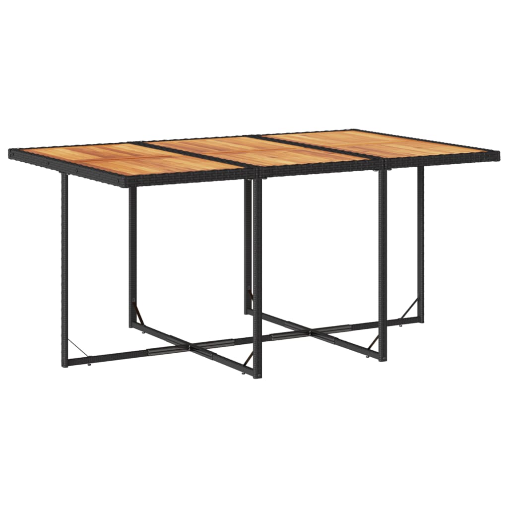 Set da Pranzo da Giardino 11 pz con Cuscini in Polyrattan Nero - homemem39