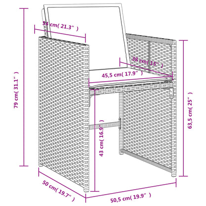 Set da Pranzo da Giardino 13pz con Cuscini Nero in Polyrattan | homemem39