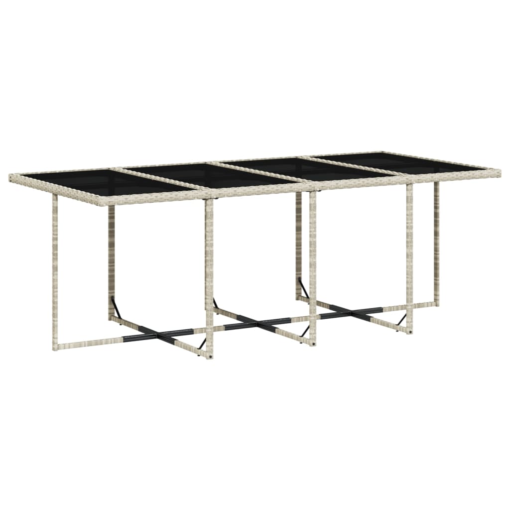 Set da Pranzo da Giardino 13pz con Cuscini Grigio in Polyrattan | homemem39
