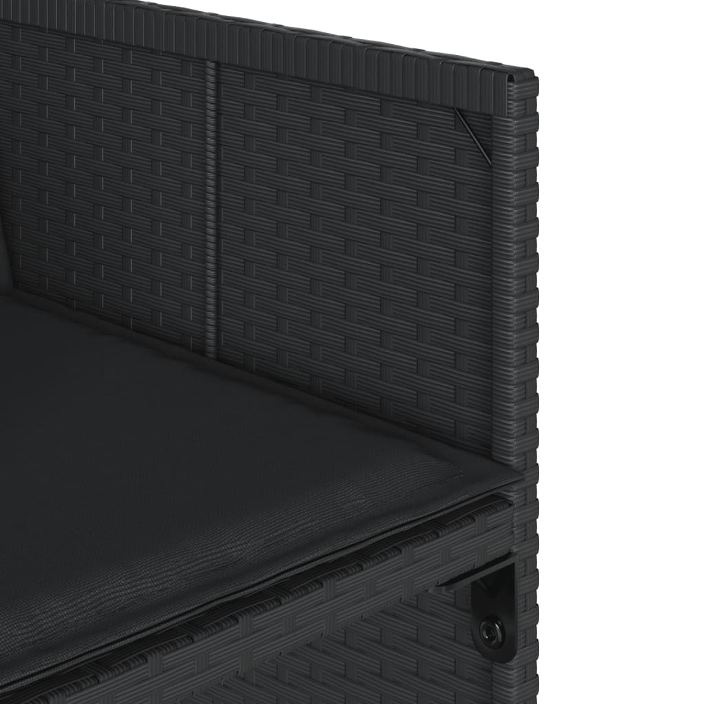 Set da Pranzo da Giardino 15 pz con Cuscini Nero in Polyrattan - homemem39