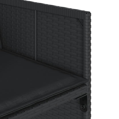 Set da Pranzo da Giardino 15 pz con Cuscini Nero in Polyrattan - homemem39