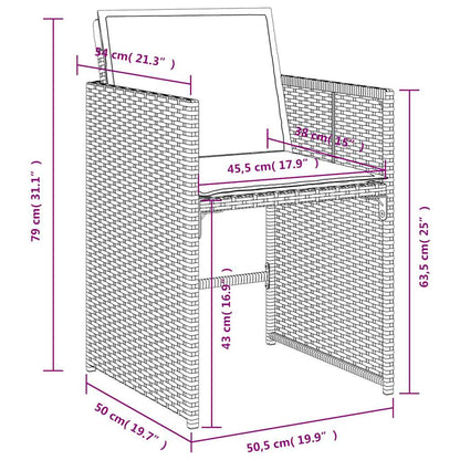 Set da pranzo da giardino da 15 pz con Cuscini in Polyrattan Grigio | homemem39