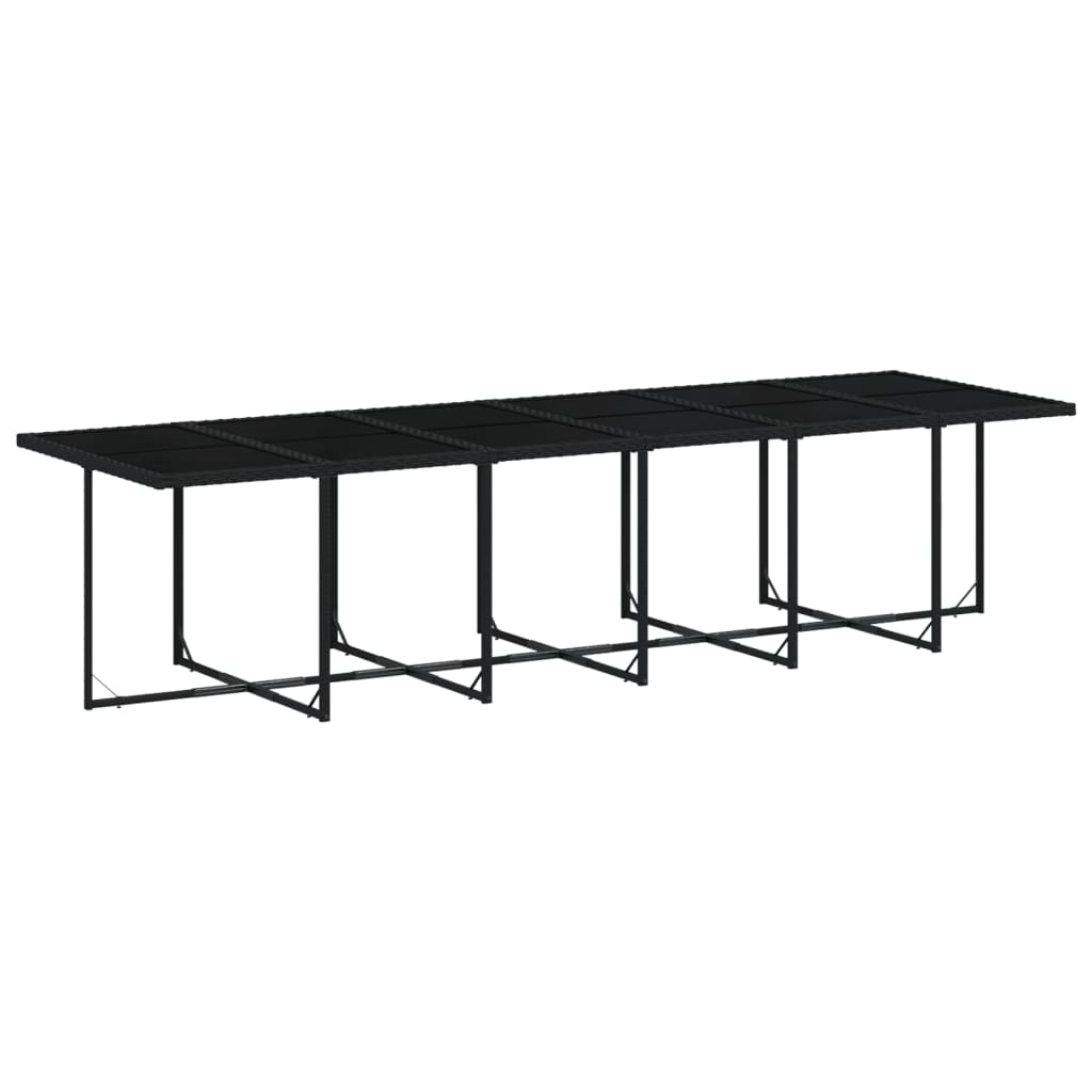 Set da Pranzo da Giardino 17 pz con Cuscini Nero in Polyrattan | homemem39