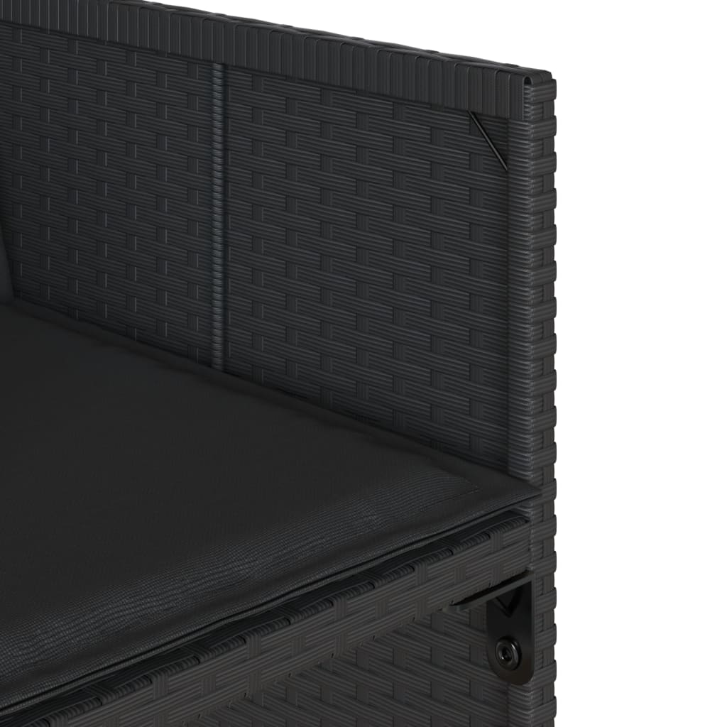 Set da Pranzo da Giardino 17 pz con Cuscini Nero in Polyrattan - homemem39