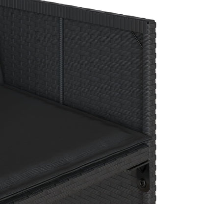 Set da Pranzo da Giardino 17 pz con Cuscini Nero in Polyrattan - homemem39