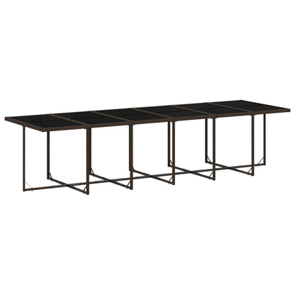 Set da Pranzo da Giardino 17 pz con Cuscini Marrone Polyrattan | homemem39