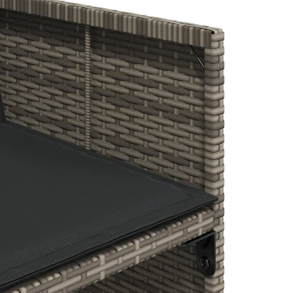 Set da Pranzo da Giardino 17pz con Cuscini Grigio in Polyrattan | homemem39