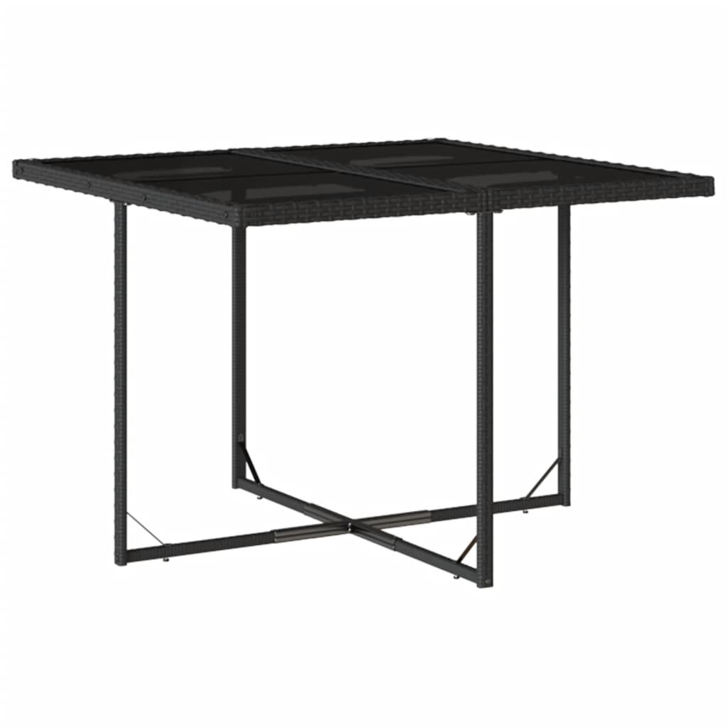 Set da Pranzo da Giardino 5 pz Nero con Cuscini in Polyrattan - homemem39