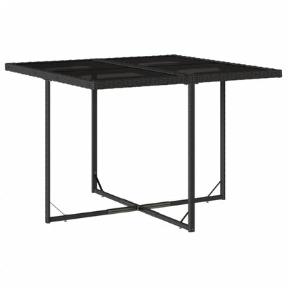 Set da Pranzo da Giardino 5 pz Nero con Cuscini in Polyrattan - homemem39