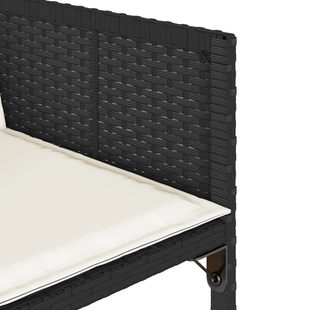 Set da Pranzo da Giardino 5 pz Nero con Cuscini in Polyrattan | homemem39