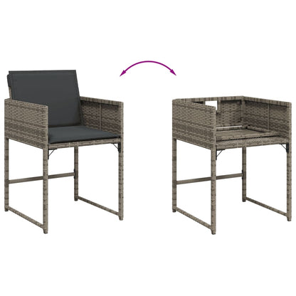 Set da Pranzo da Giardino 5 pz con Cuscini in Polyrattan Grigio | homemem39