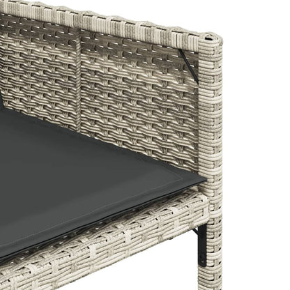 Set Pranzo da Giardino 5pz con Cuscini Grigio Chiaro Polyrattan | homemem39