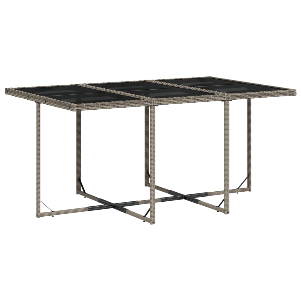 Set da Pranzo da Giardino 7 pz con Cuscini in Polyrattan Grigio | homemem39