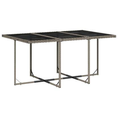 Set da Pranzo da Giardino 7 pz con Cuscini in Polyrattan Grigio | homemem39