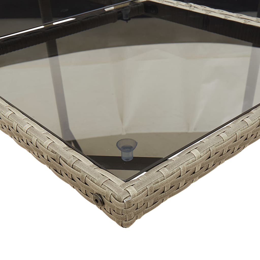 Set da Pranzo da Giardino 7 pz con Cuscini in Polyrattan Grigio - homemem39