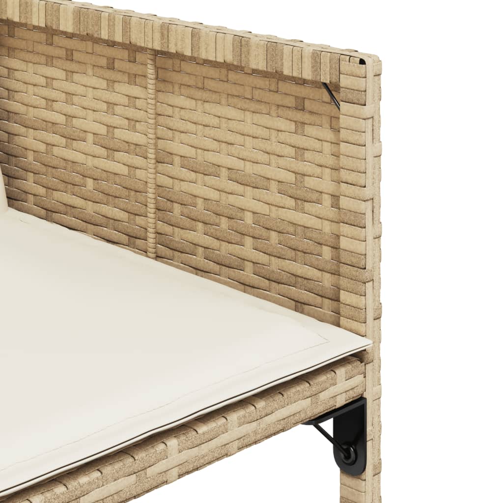 Set da Pranzo da Giardino 7 pz con Cuscini Beige in Polyrattan | homemem39