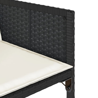 Set da Pranzo da Giardino 9 pz con Cuscini Nero in Polyrattan | homemem39
