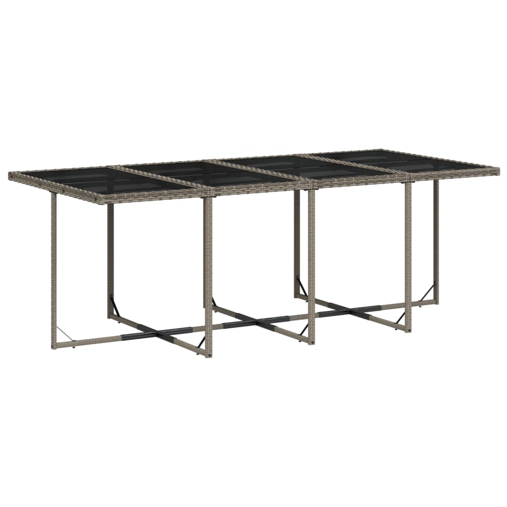 Set da Pranzo da Giardino 9 pz con Cuscini in Polyrattan Grigio | homemem39