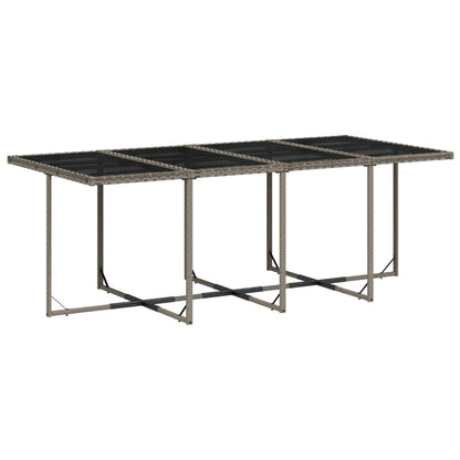 Set da Pranzo da Giardino 9 pz con Cuscini in Polyrattan Grigio | homemem39