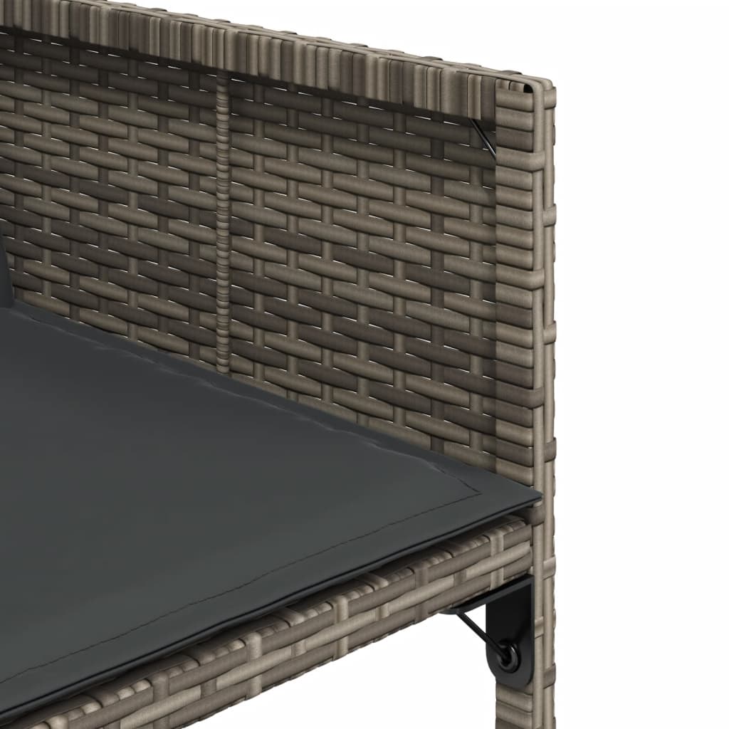 Set da Pranzo da Giardino 9 pz con Cuscini in Polyrattan Grigio | homemem39