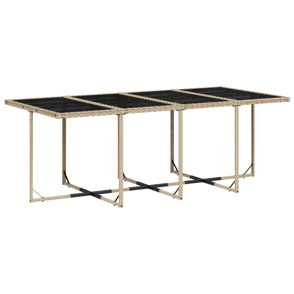 Set da Pranzo da Giardino 9 pz con Cuscini Beige in Polyrattan | homemem39