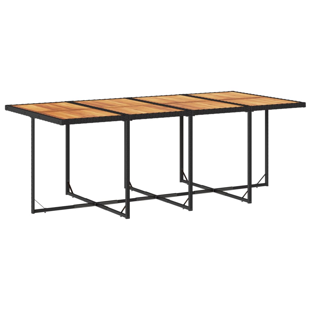 Set da Pranzo da Giardino 9 pz con Cuscini Nero in Polyrattan | homemem39